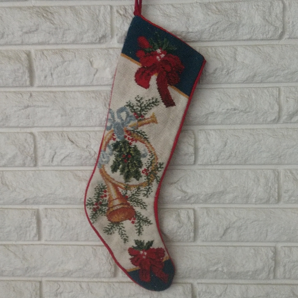 Festive Holiday Stocking with Red and Green Accents